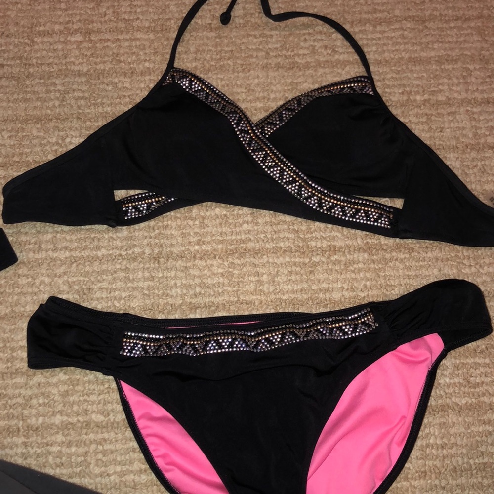 Cute jeweled cross cross bathing suit!
